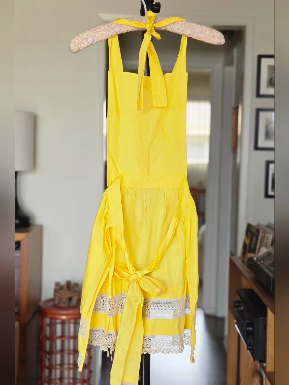 Apron Bundle (2) - Cottagecore Charming Yellow Lace Chiffon Florals